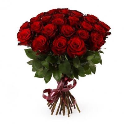 25 КРАСНЫХ ДЛИННЫХ РОЗ